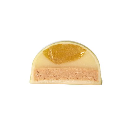 Calamansi-Cheesecake pralin insida